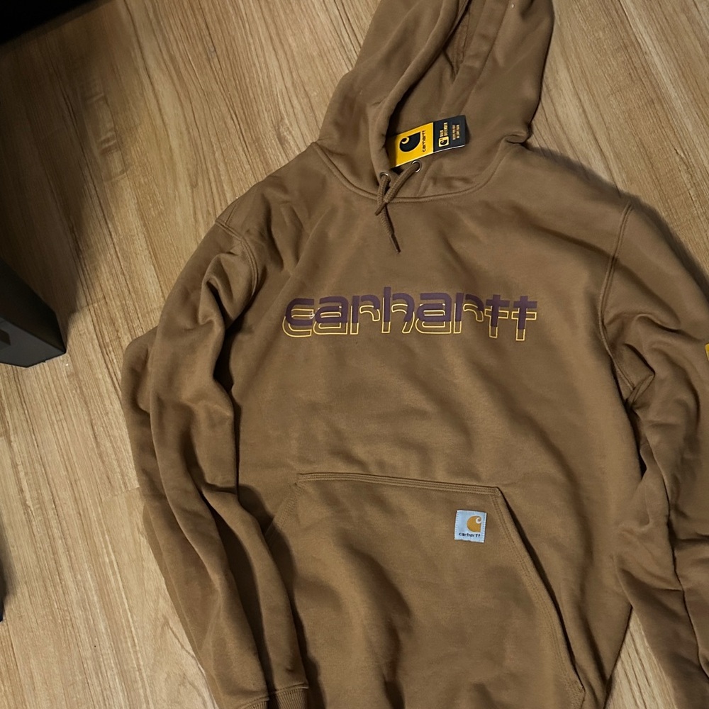 Carhartt Tan Hoodie with Logo